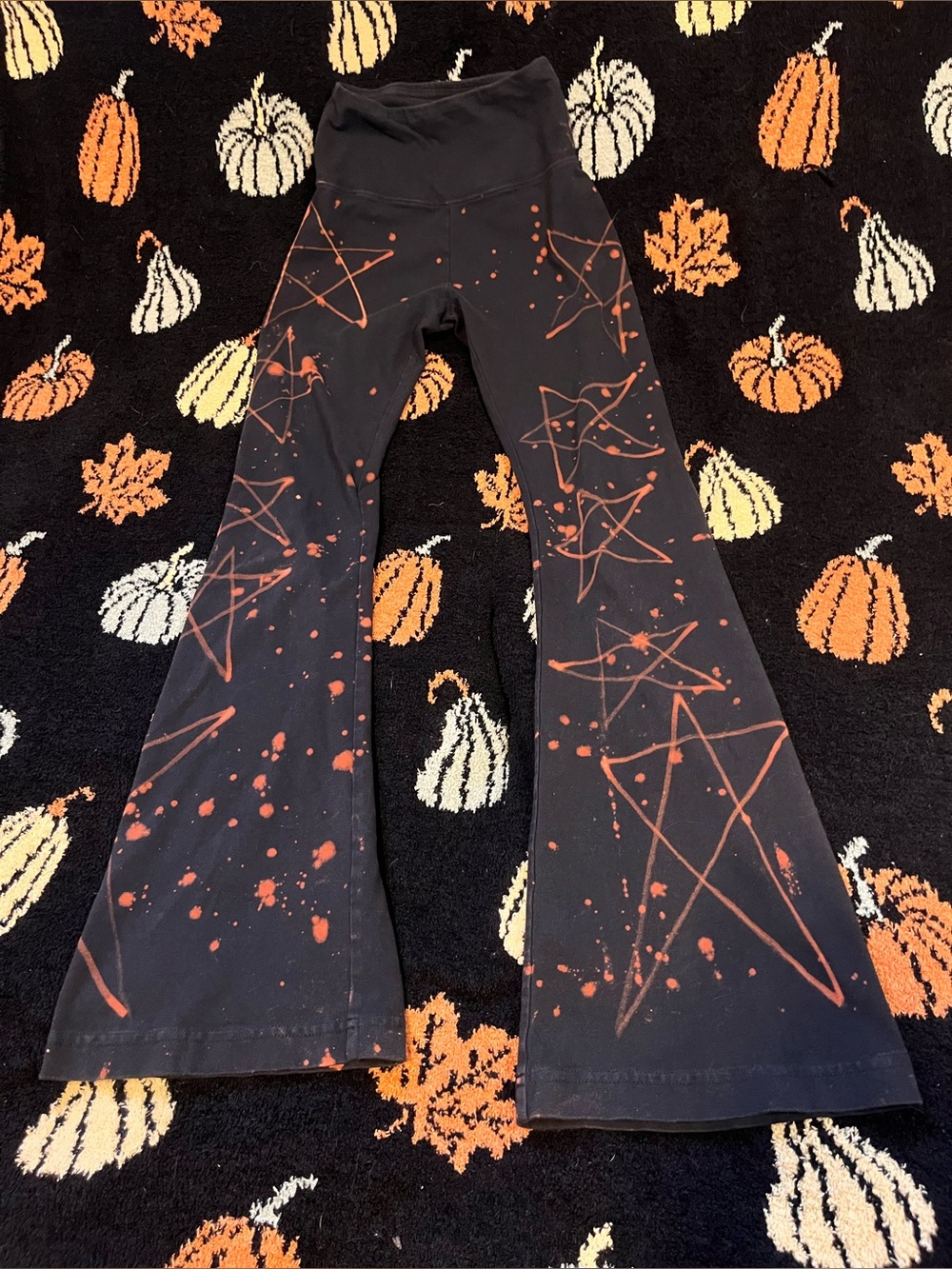 #34  Flared Leggings with Orange Star available on live sept 7th 9am mst